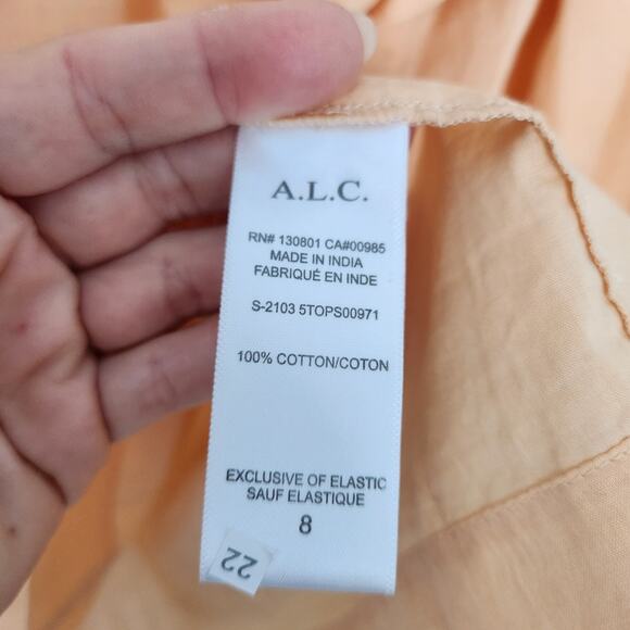 A.L.C. Jillian Top In Orange Peach 8 Victorian‎ Peasant Retro Cottagecore Office - Picture 4 of 8